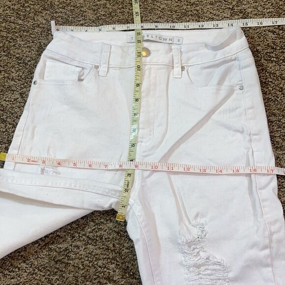 Tinseltown White Distressed Women Jeans Size 5 - Picture 5 of 11